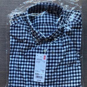 BNWT Uniqlo Navy Check Brushed Flannel Shirt, XXS